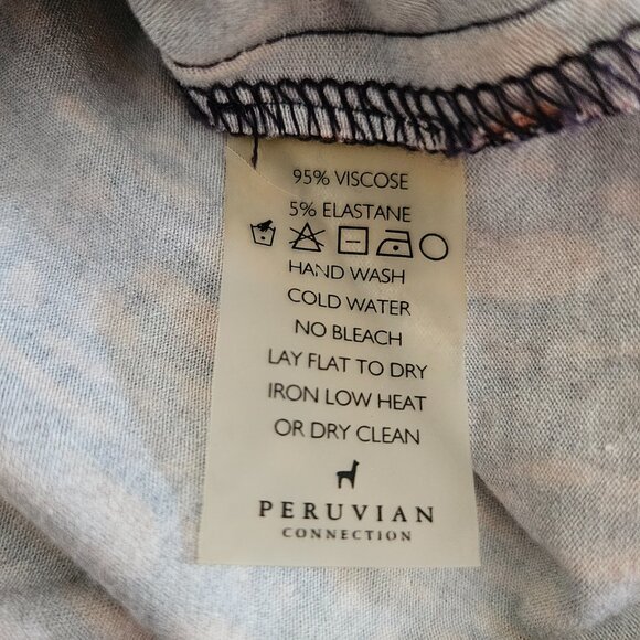 Peruvian Connection Dress Sheath Ruched Waist- Blue - sz L - EUC - Picture 8 of 8